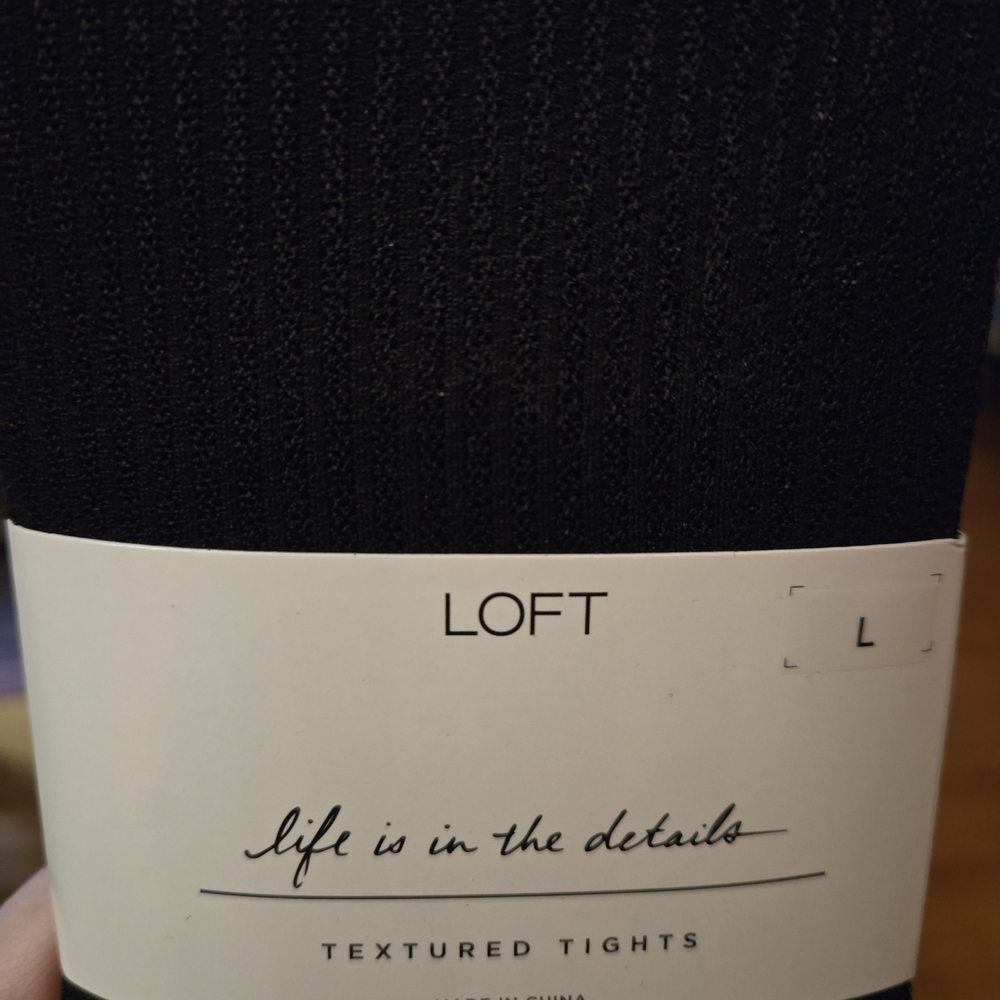 LOFT Black Textured Tights